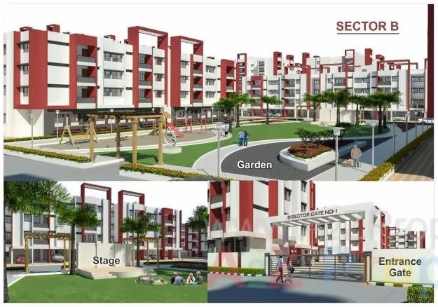 3D Elevation of real estate project Sara Parivartan   Sector E located at Sawangi, Aurangabad, Maharashtra