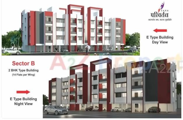 3D Elevation of real estate project Sara Parivartan   Sector E located at Sawangi, Aurangabad, Maharashtra