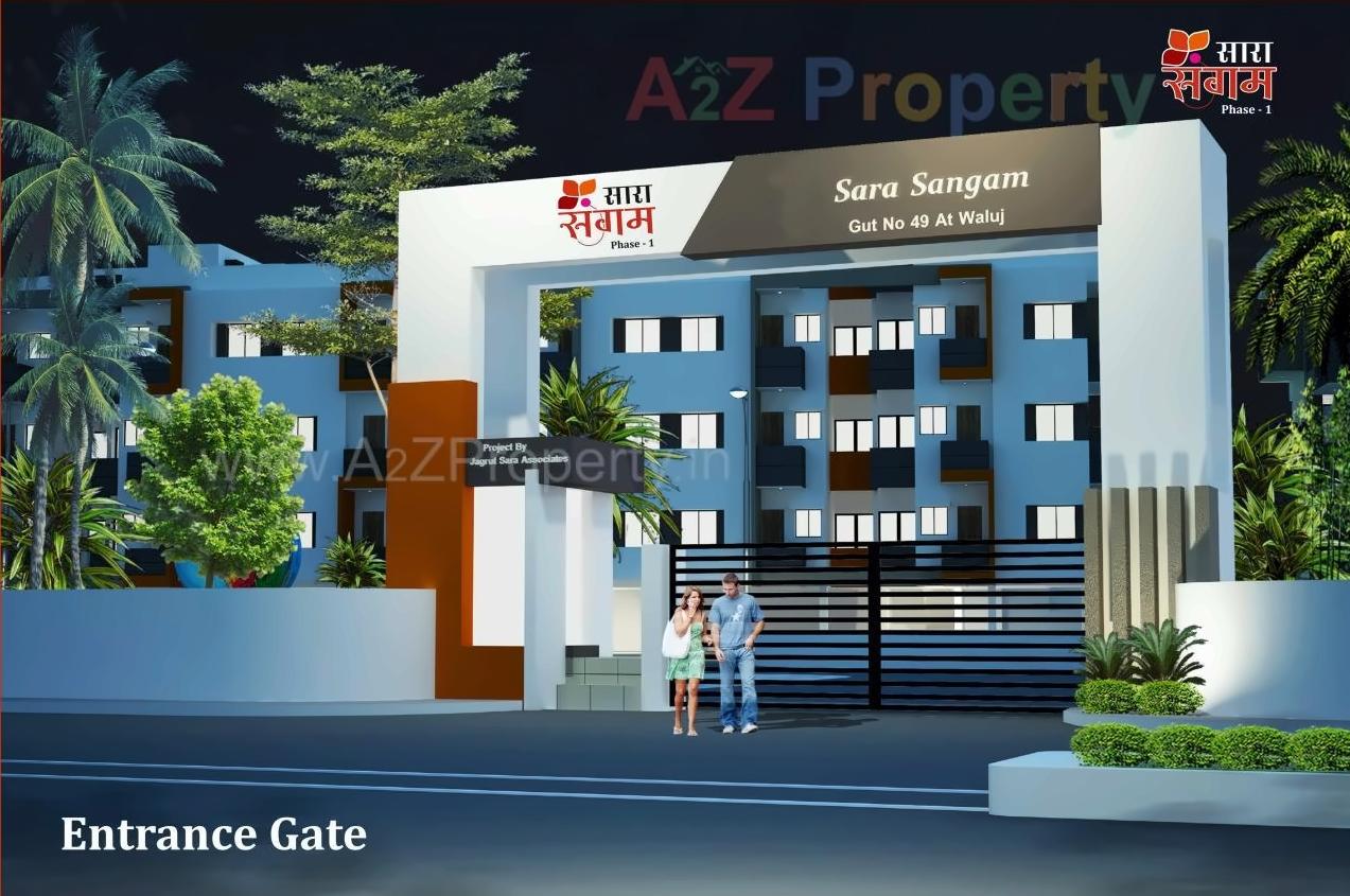 3D Elevation of real estate project Sara Sangam located at Wadgaon-kolhati-ct, Aurangabad, Maharashtra