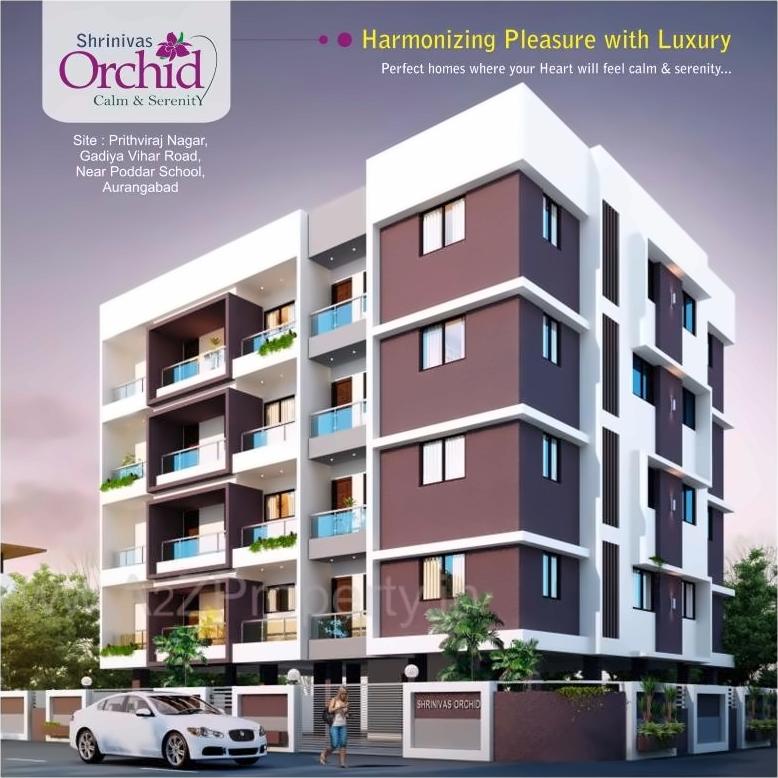 3D Elevation of real estate project Shrinivas Orchid located at Aurangabad-m-corp, Aurangabad, Maharashtra