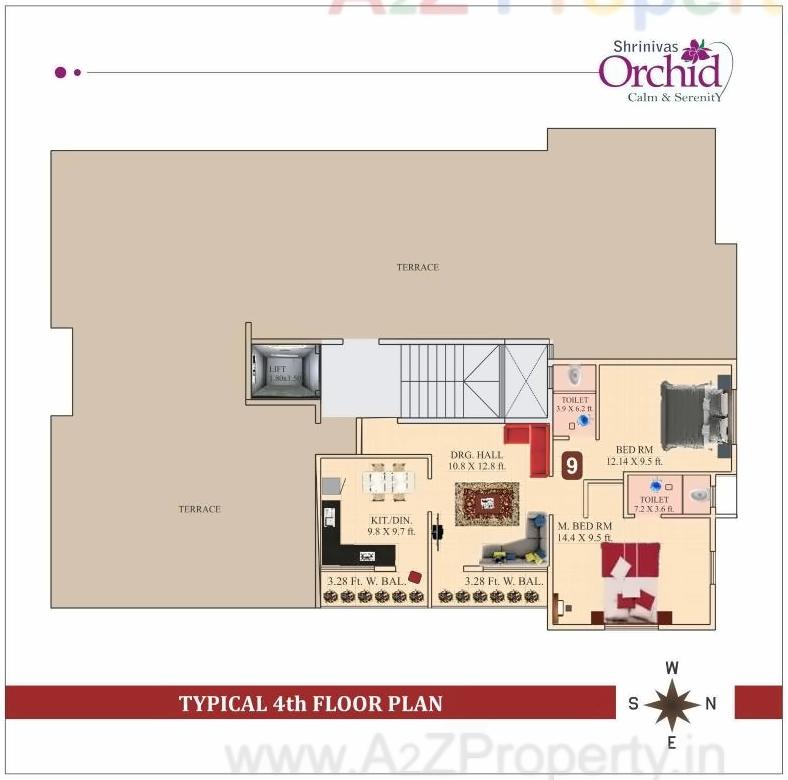 Layout of real estate project Shrinivas Orchid located at Aurangabad-m-corp, Aurangabad, Maharashtra