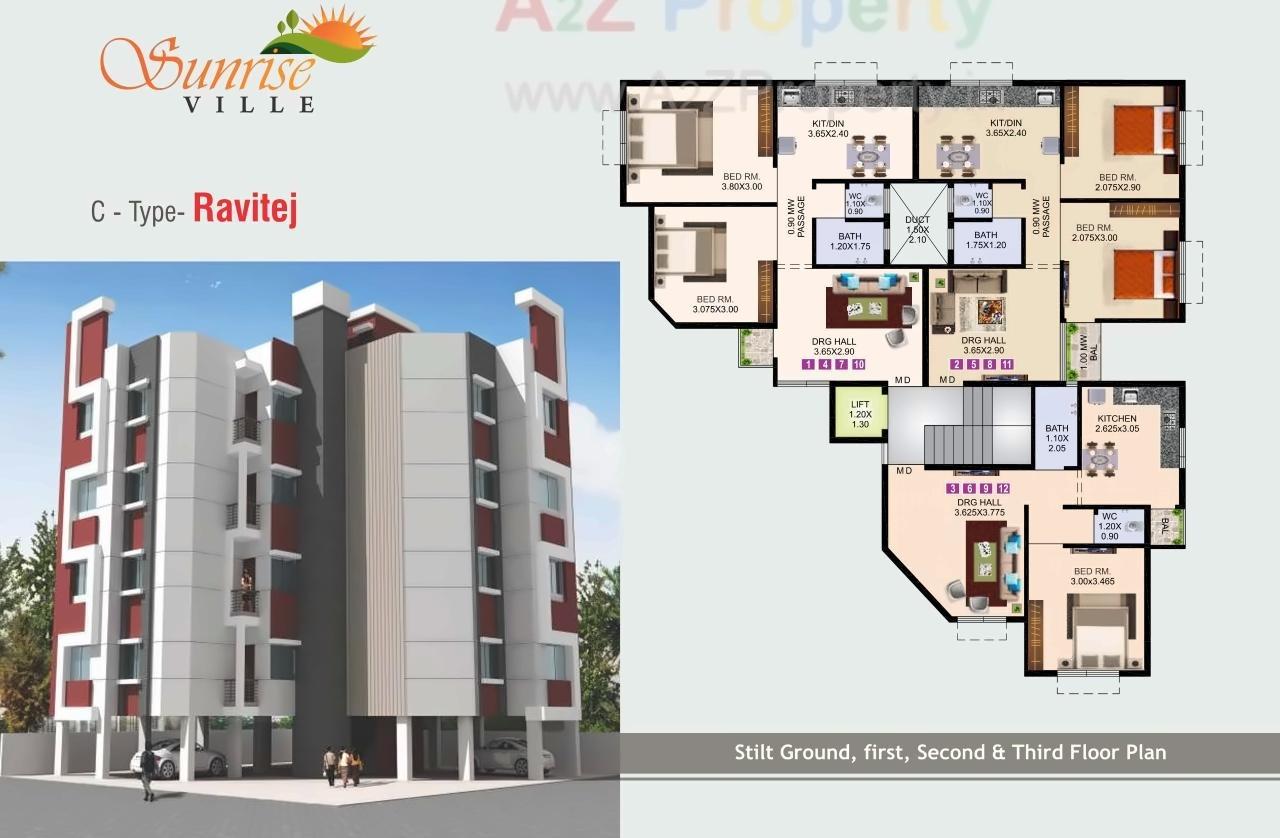 Layout of real estate project Sunrise Ville located at Tisgaon, Aurangabad, Maharashtra