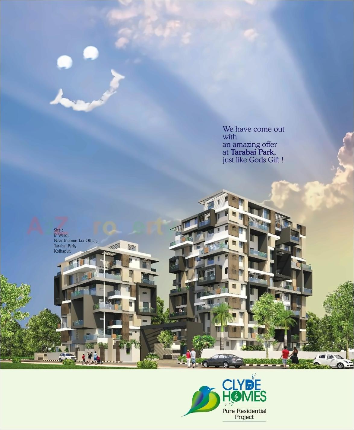 3D Elevation of real estate project Clyde Homes located at Kolhapur-m-corp, Kolhapur, Maharashtra