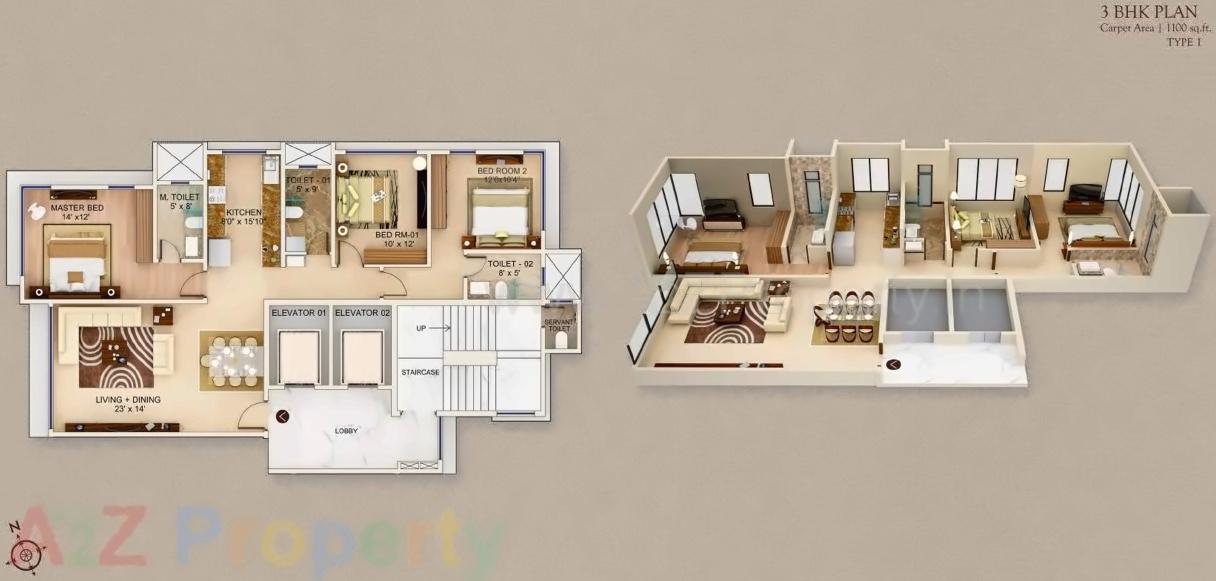 Layout of real estate project Aaradhya Signature located at Fnorth400022, MumbaiCity, Maharashtra