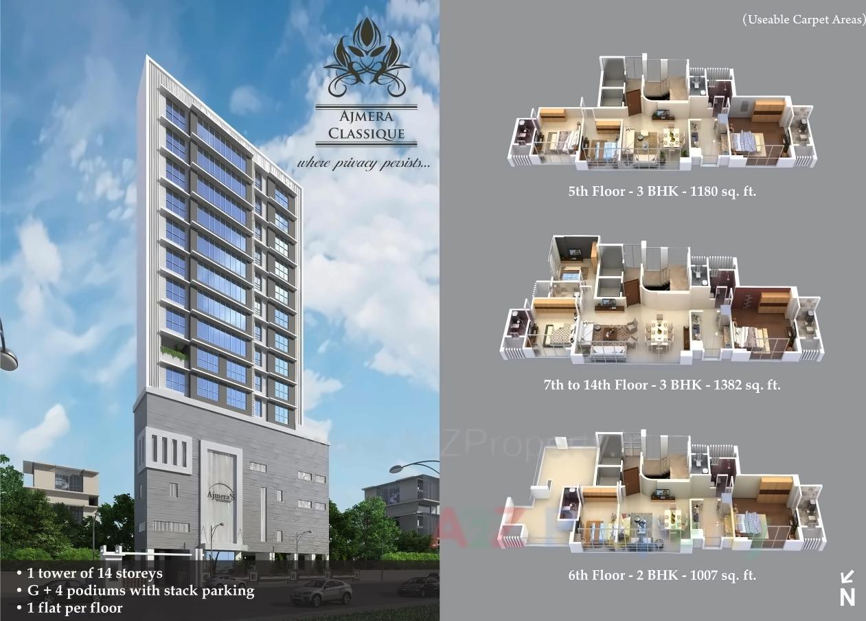 Layout of real estate project Ajmera Classique located at Mumbai-city, MumbaiCity, Maharashtra
