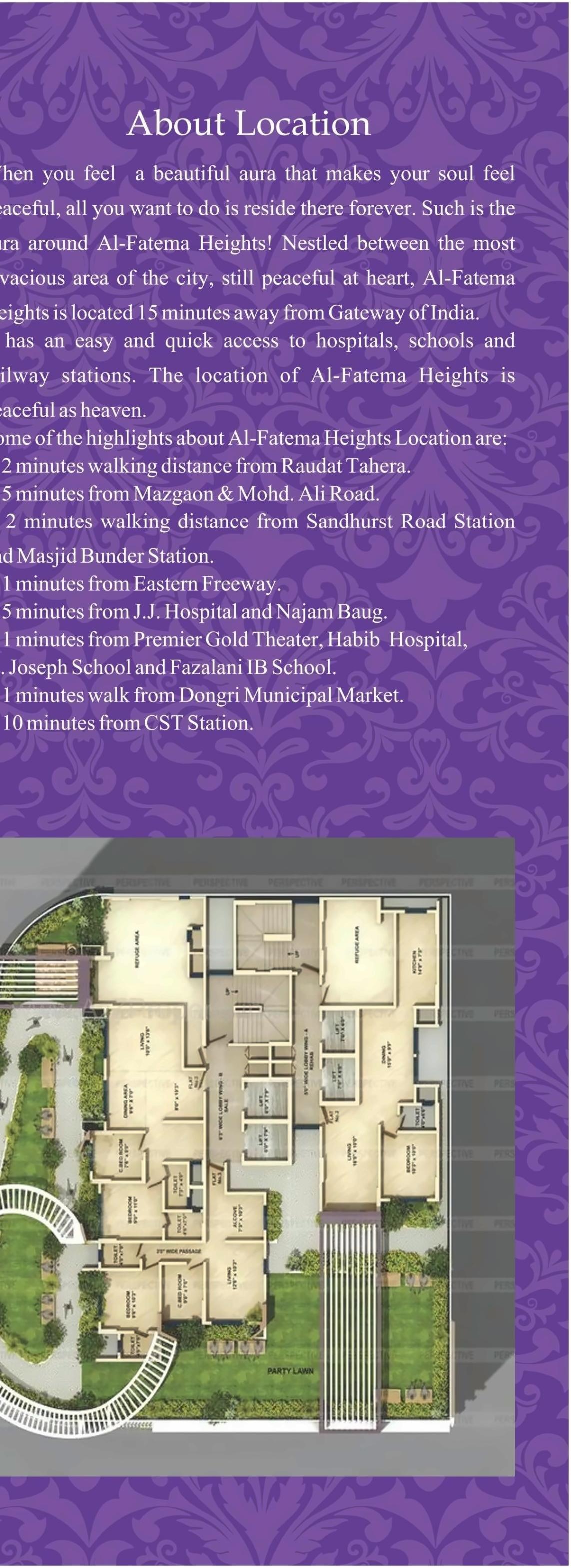 Layout of real estate project Al Fatema Heights located at Abcd400009, MumbaiCity, Maharashtra