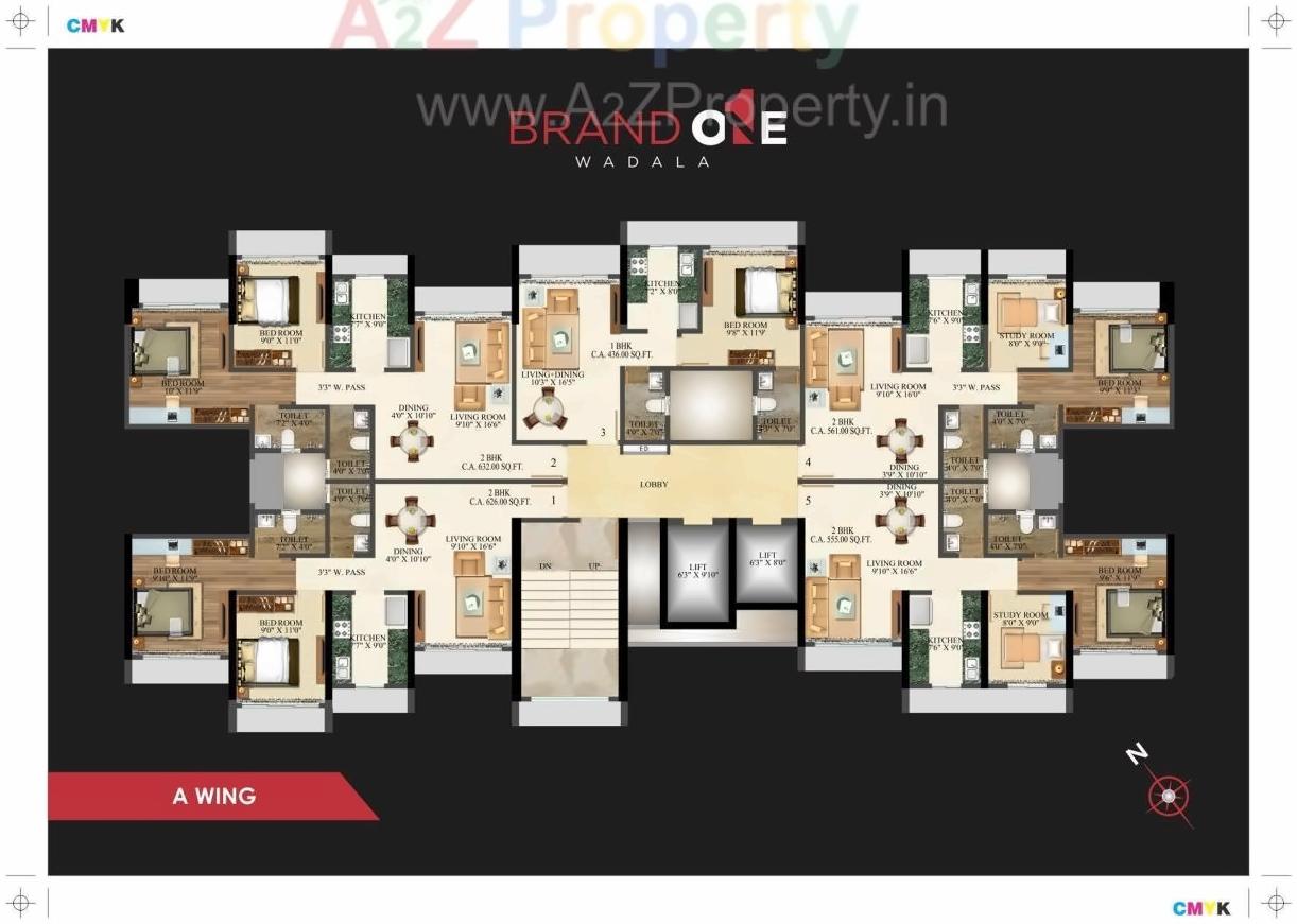 Layout of real estate project Brand One Wadala located at Fnorth400037, MumbaiCity, Maharashtra