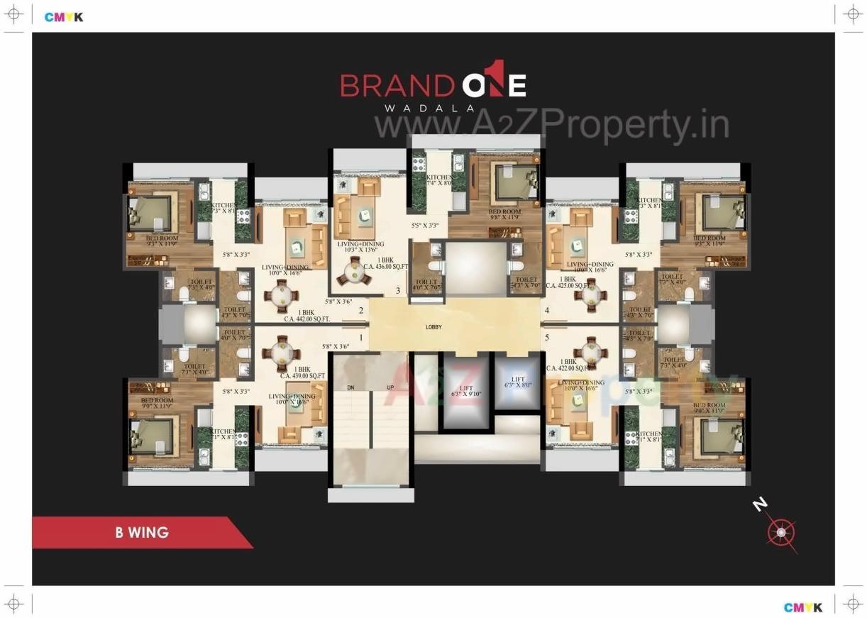 Layout of real estate project Brand One Wadala located at Fnorth400037, MumbaiCity, Maharashtra