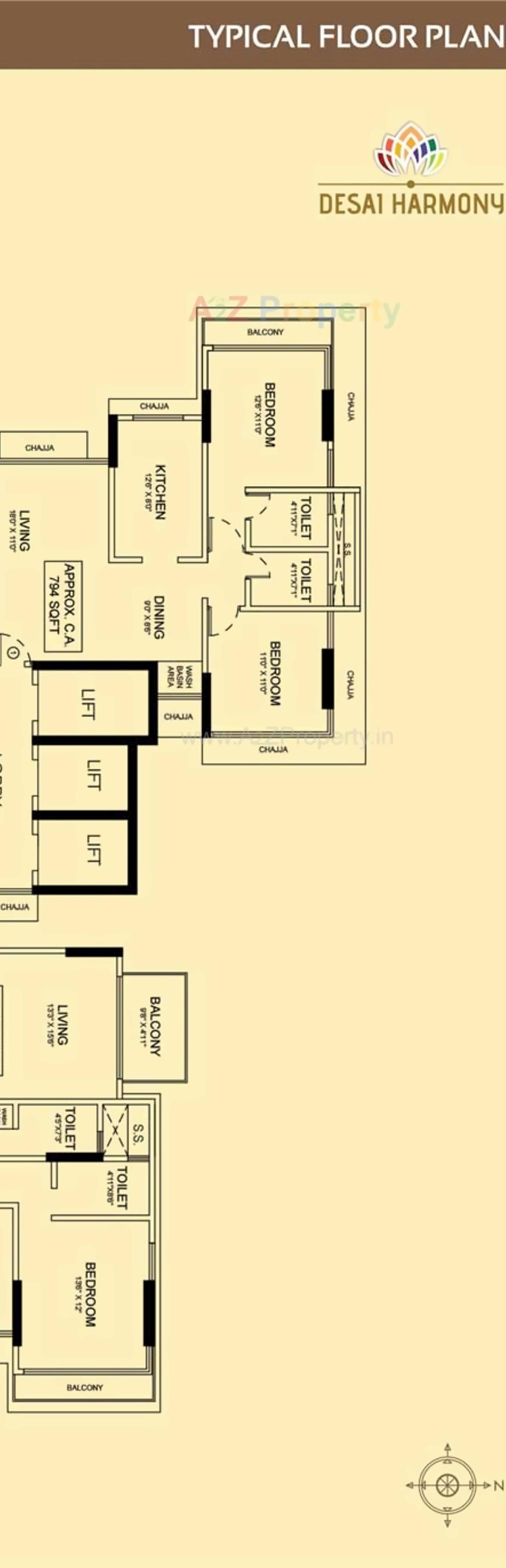 Layout of real estate project Desai Harmony located at Mumbai-city, MumbaiCity, Maharashtra