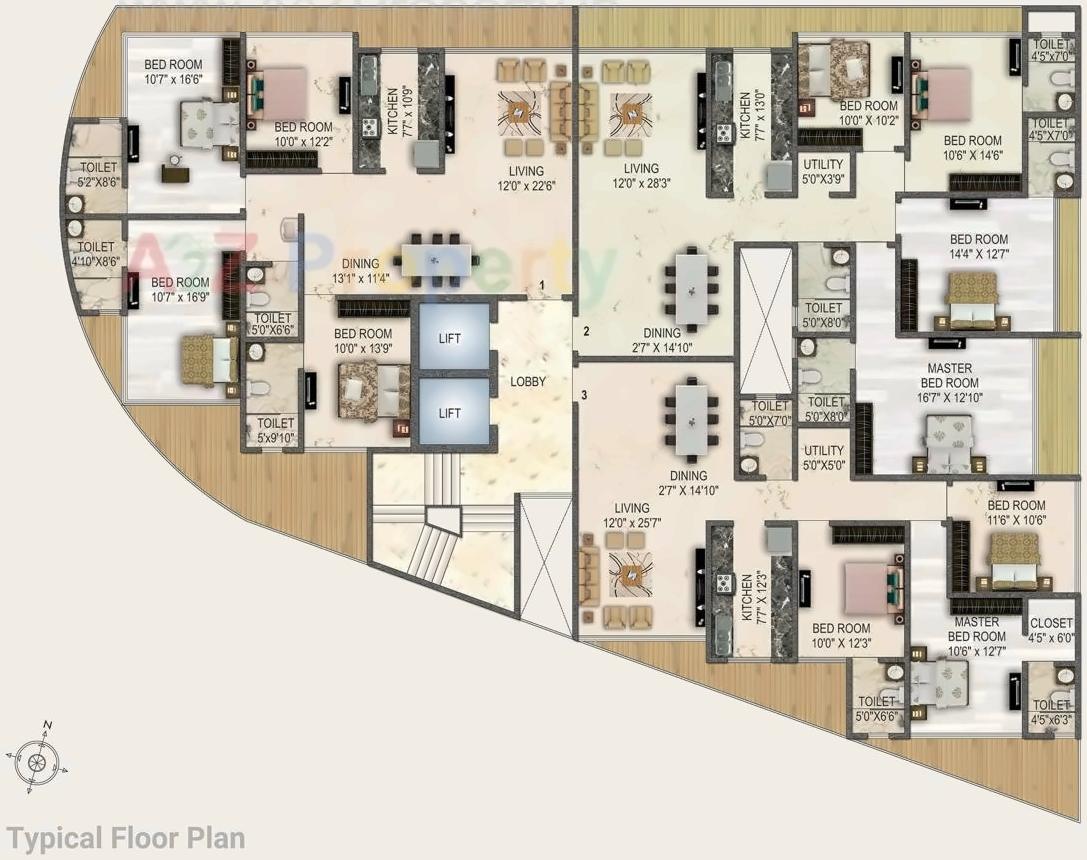 Layout of real estate project Desai Oceanic 11th 12th Floor located at Mumbai-city, MumbaiCity, Maharashtra