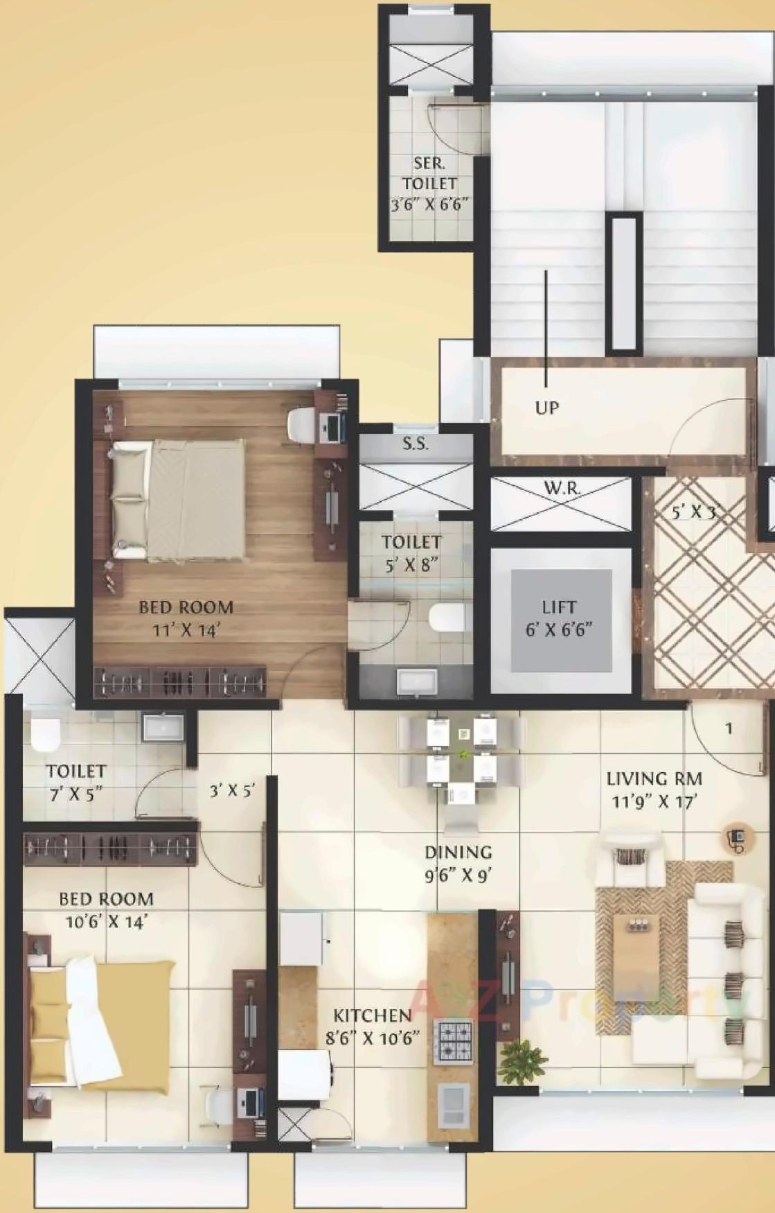Layout of real estate project Elanza located at Gsouth400025, MumbaiCity, Maharashtra