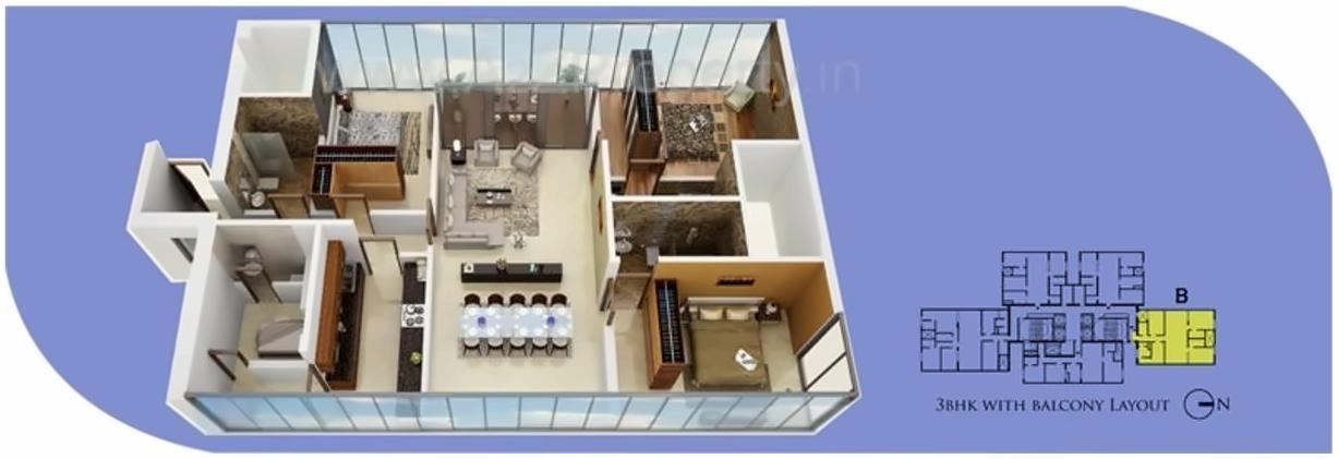 Layout of real estate project Grove Towers located at Fnorth400014, MumbaiCity, Maharashtra