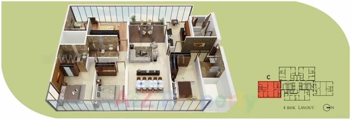 Layout of real estate project Grove Towers located at Fnorth400014, MumbaiCity, Maharashtra