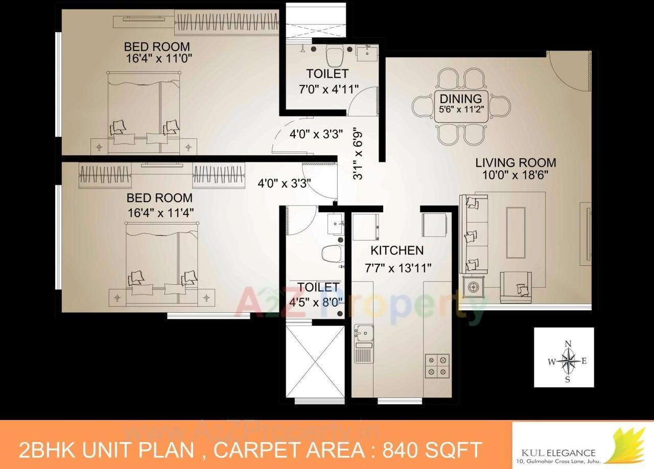 Layout of real estate project Kul Elegance located at Mumbai-city, MumbaiCity, Maharashtra