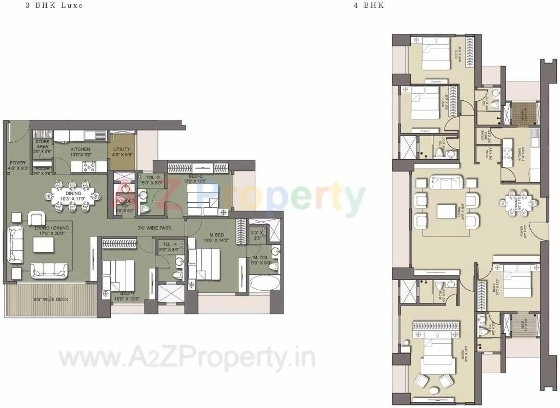 Layout of real estate project Lodha Azzuro located at Fsouth400033, MumbaiCity, Maharashtra