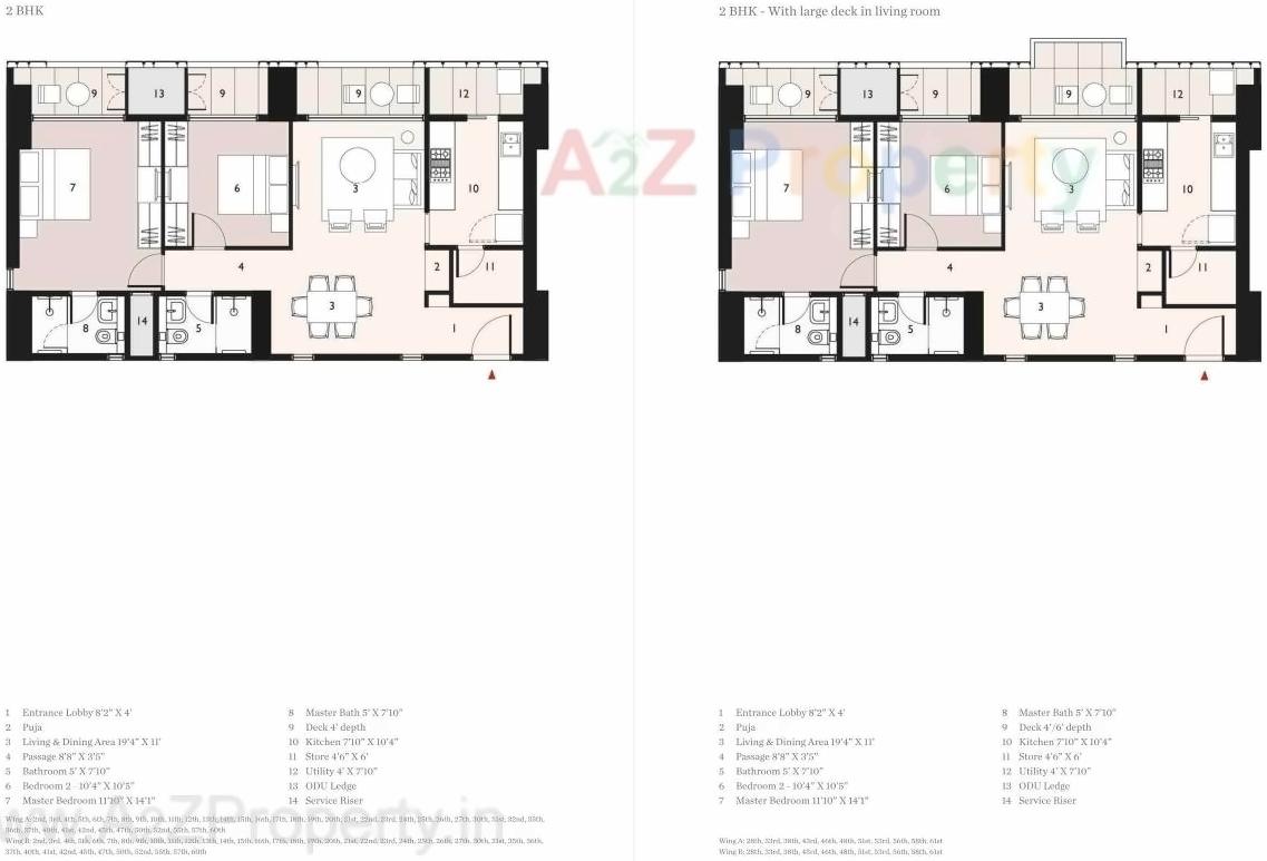 Layout of real estate project New Cuffe Parade   Lodha Enchante 41st To 43rd Floor located at Fnorth400022, MumbaiCity, Maharashtra