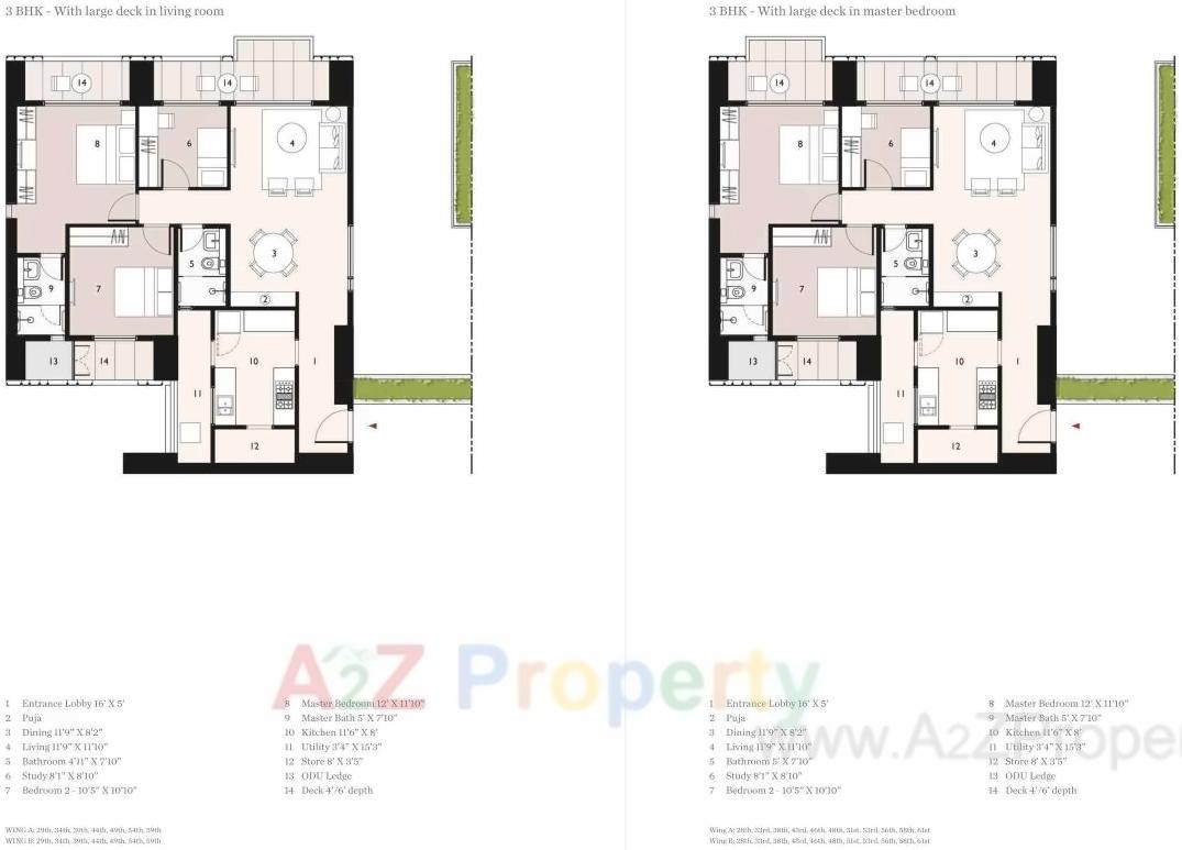 Layout of real estate project New Cuffe Parade   Lodha Enchante 41st To 43rd Floor located at Fnorth400022, MumbaiCity, Maharashtra