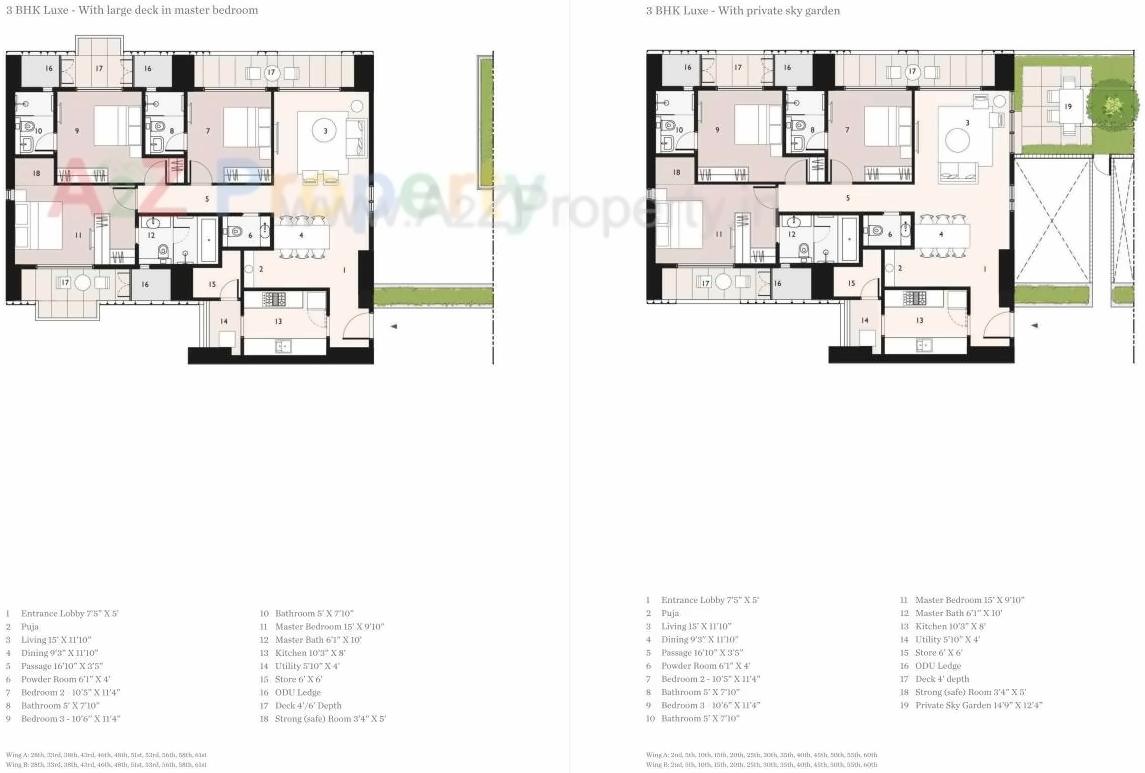 Layout of real estate project New Cuffe Parade   Lodha Enchante 41st To 43rd Floor located at Fnorth400022, MumbaiCity, Maharashtra
