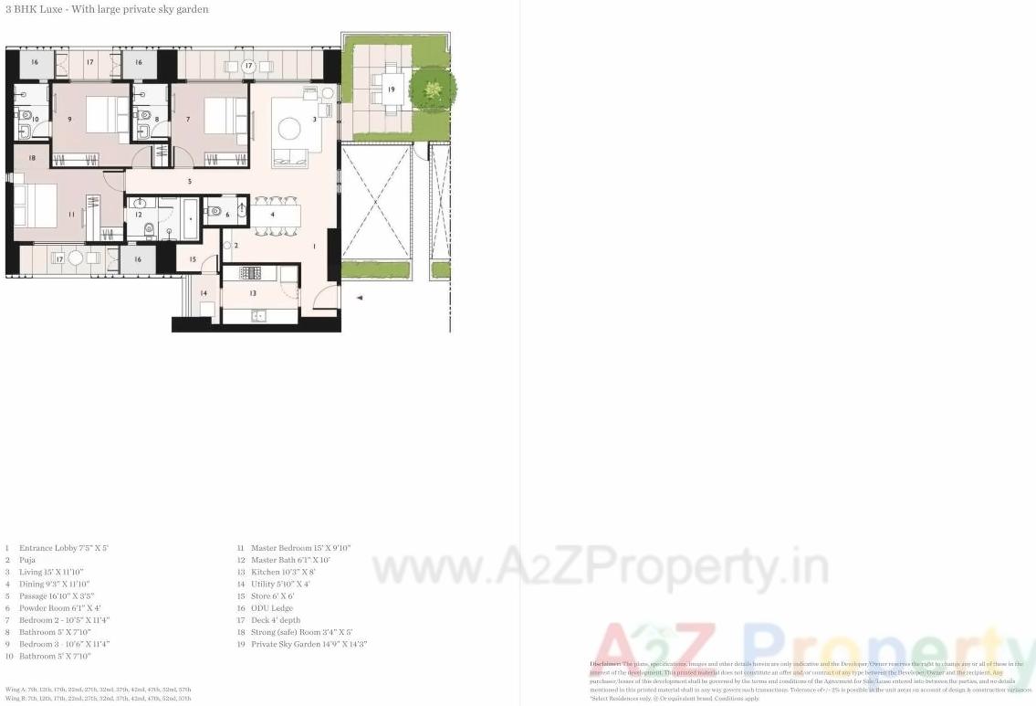 Layout of real estate project New Cuffe Parade   Lodha Enchante 41st To 43rd Floor located at Fnorth400022, MumbaiCity, Maharashtra