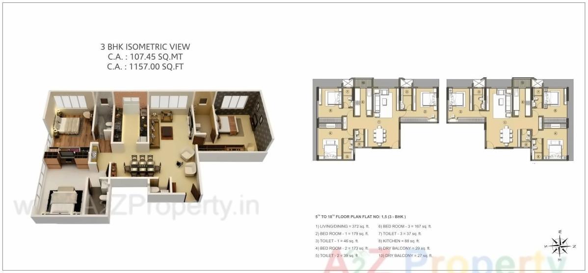 Layout of real estate project Princecare Zinnia located at Gnorth400016, MumbaiCity, Maharashtra