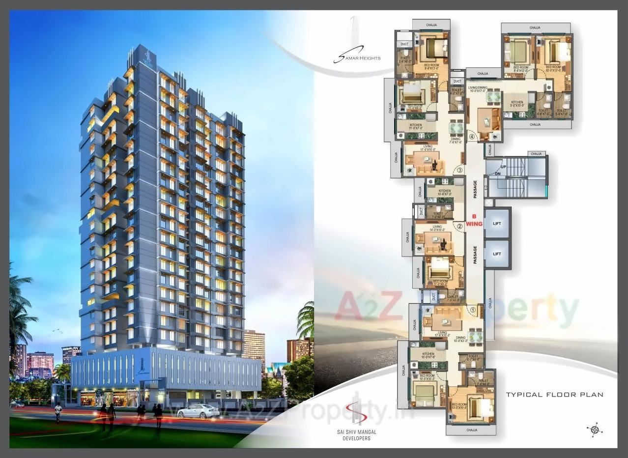 3D Elevation of real estate project Samar Heights located at Fnorth400037, MumbaiCity, Maharashtra