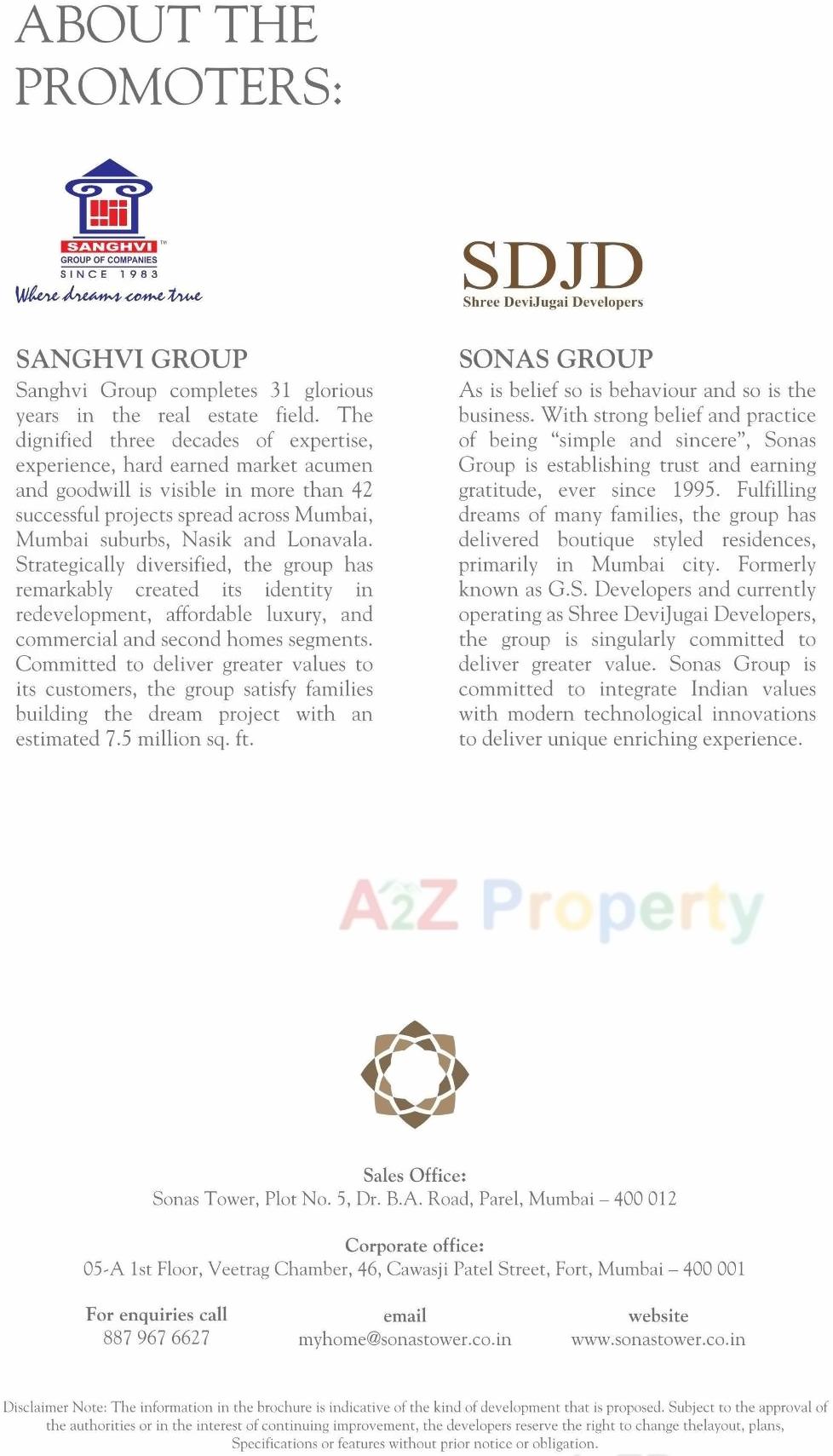  of real estate project Sonas Tower located at Fsouth400012, MumbaiCity, Maharashtra