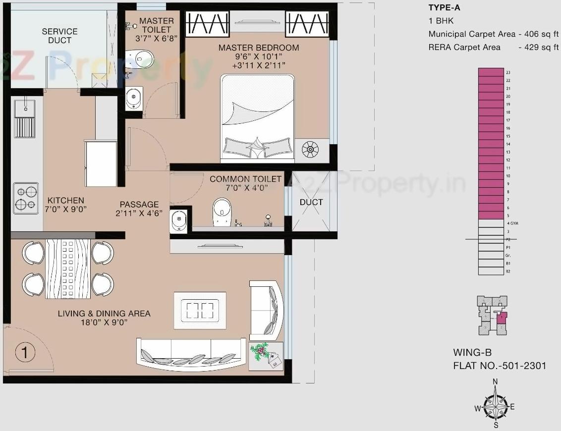 Layout of real estate project The Baya Victoria located at E400011, MumbaiCity, Maharashtra