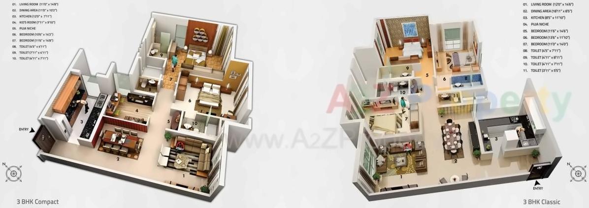 Layout of real estate project 92 Bellevue located at Borivali, MumbaiSuburban, Maharashtra