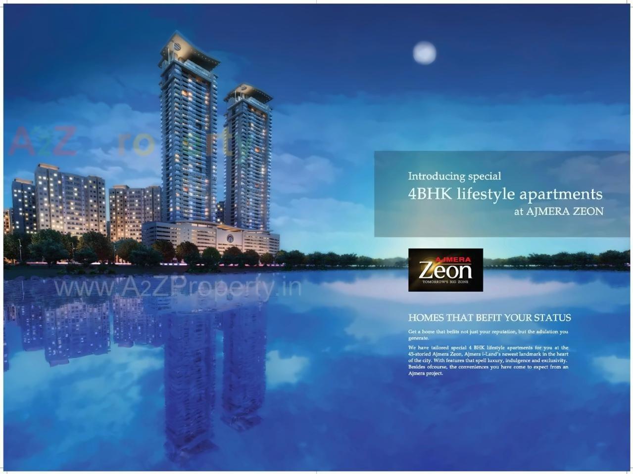 3D Elevation of real estate project Ajmera Zeon located at Kurla, MumbaiSuburban, Maharashtra