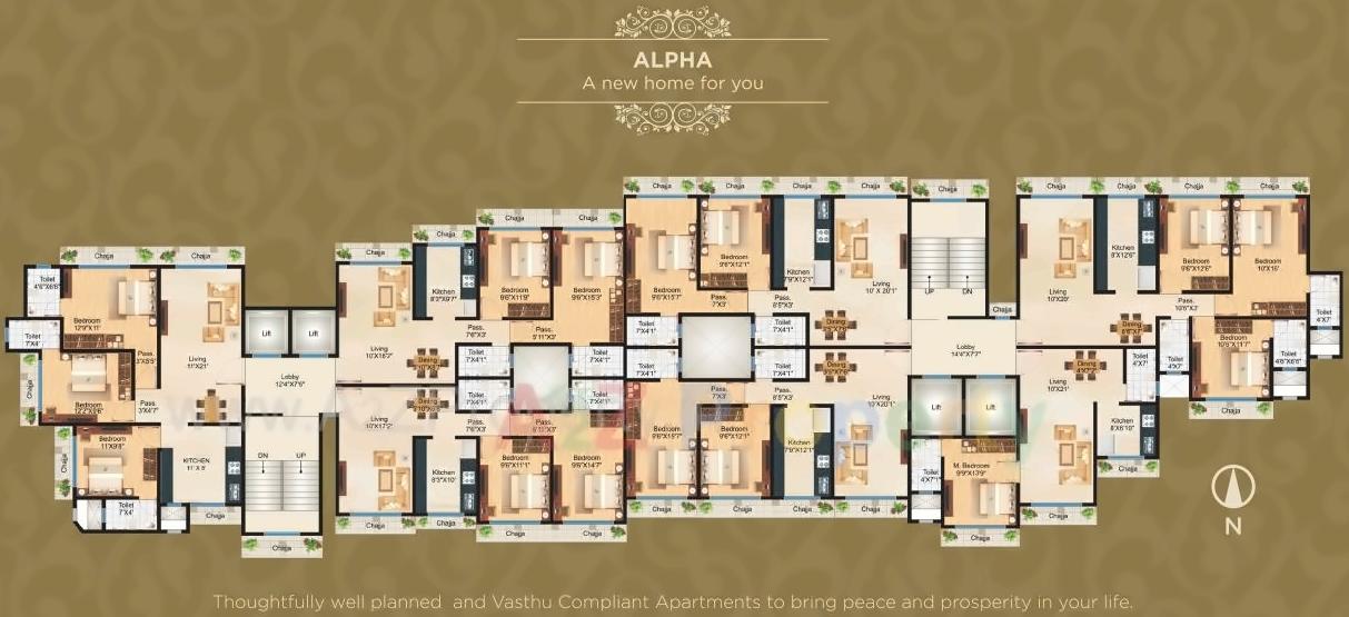 Layout of real estate project Alpha Residency located at Borivali, MumbaiSuburban, Maharashtra