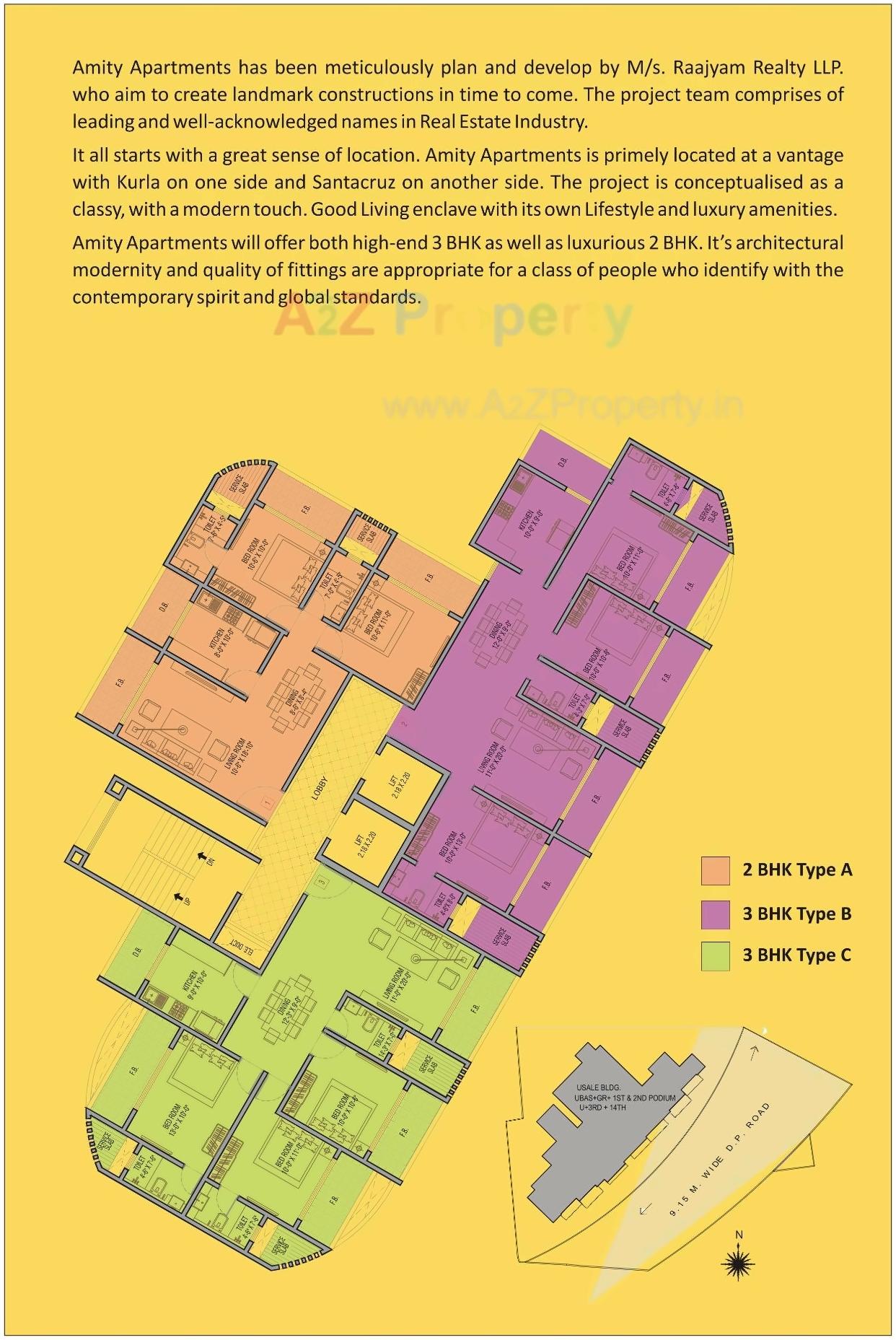 Layout of real estate project Amity Apartments located at Andheri, MumbaiSuburban, Maharashtra