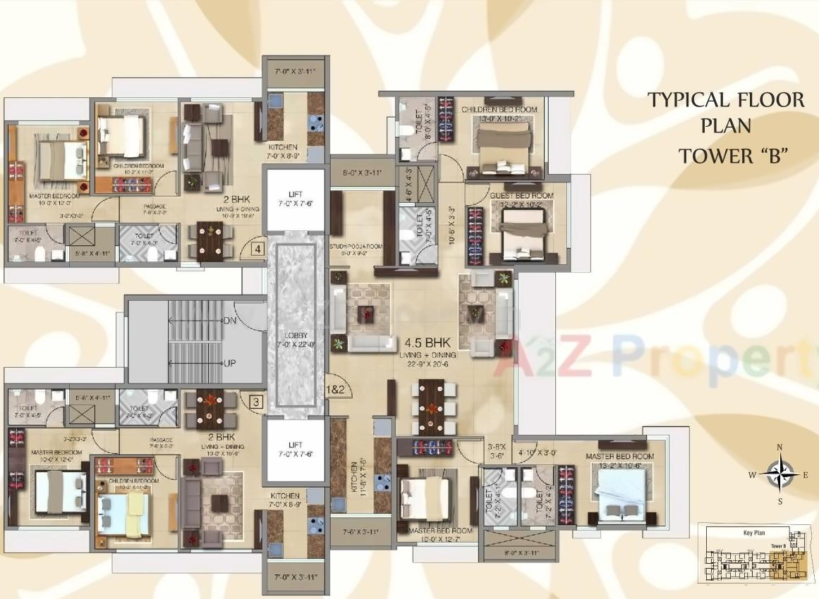 Layout of real estate project Ananda Residency located at Borivali, MumbaiSuburban, Maharashtra