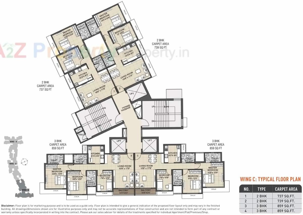 Layout of real estate project Avante located at Kurla, MumbaiSuburban, Maharashtra