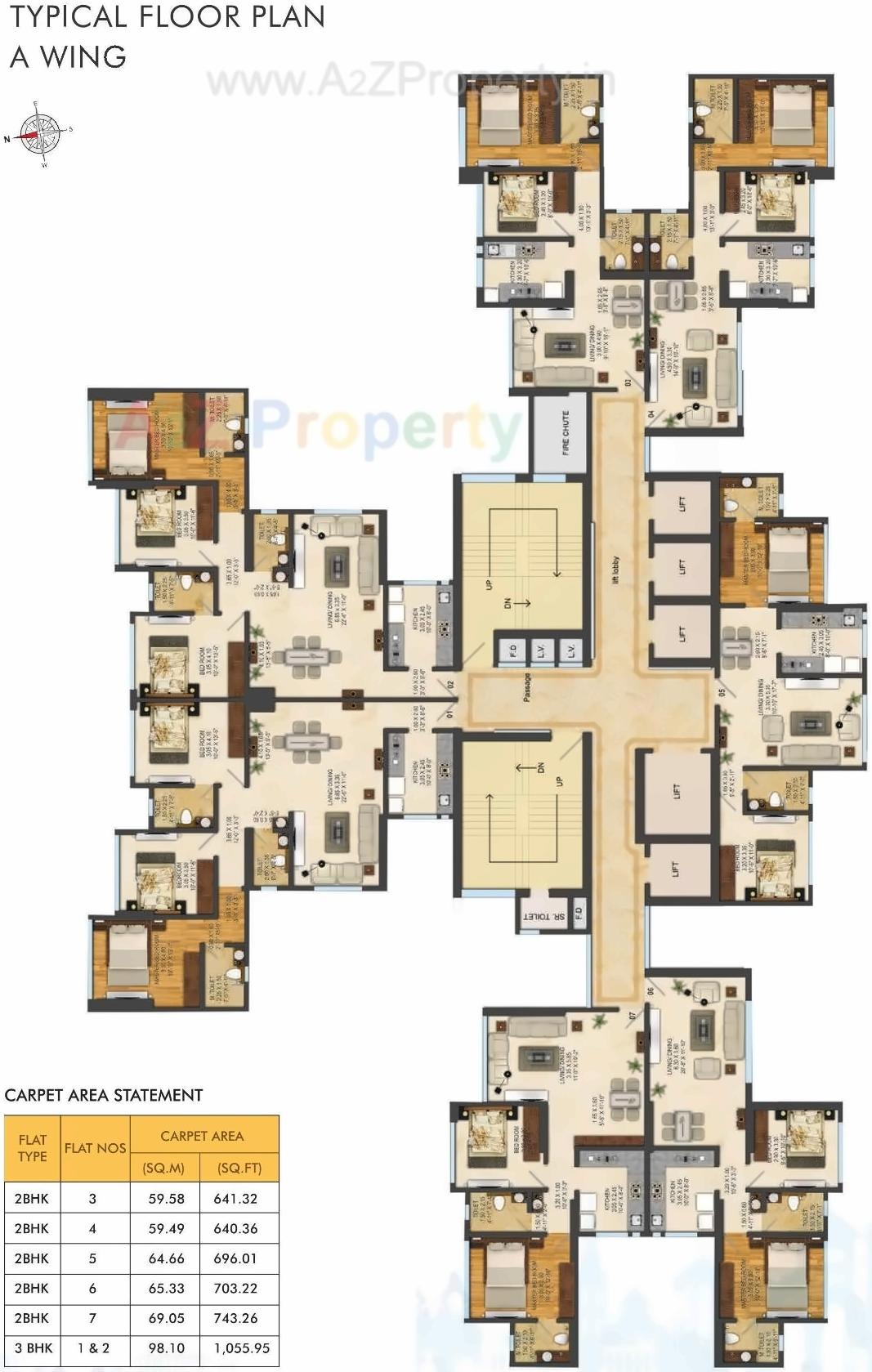 Layout of real estate project Avenue located at Borivali, MumbaiSuburban, Maharashtra