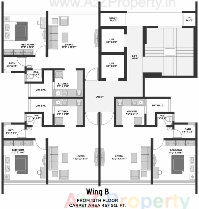 Layout of real estate project Bbj Siena located at Kurla, MumbaiSuburban, Maharashtra