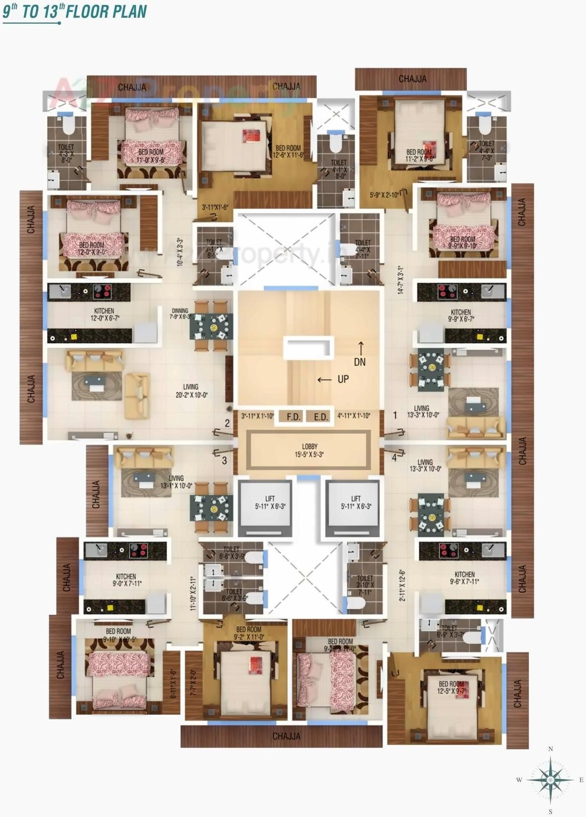 Layout of real estate project Bhavya Heights located at Borivali, MumbaiSuburban, Maharashtra