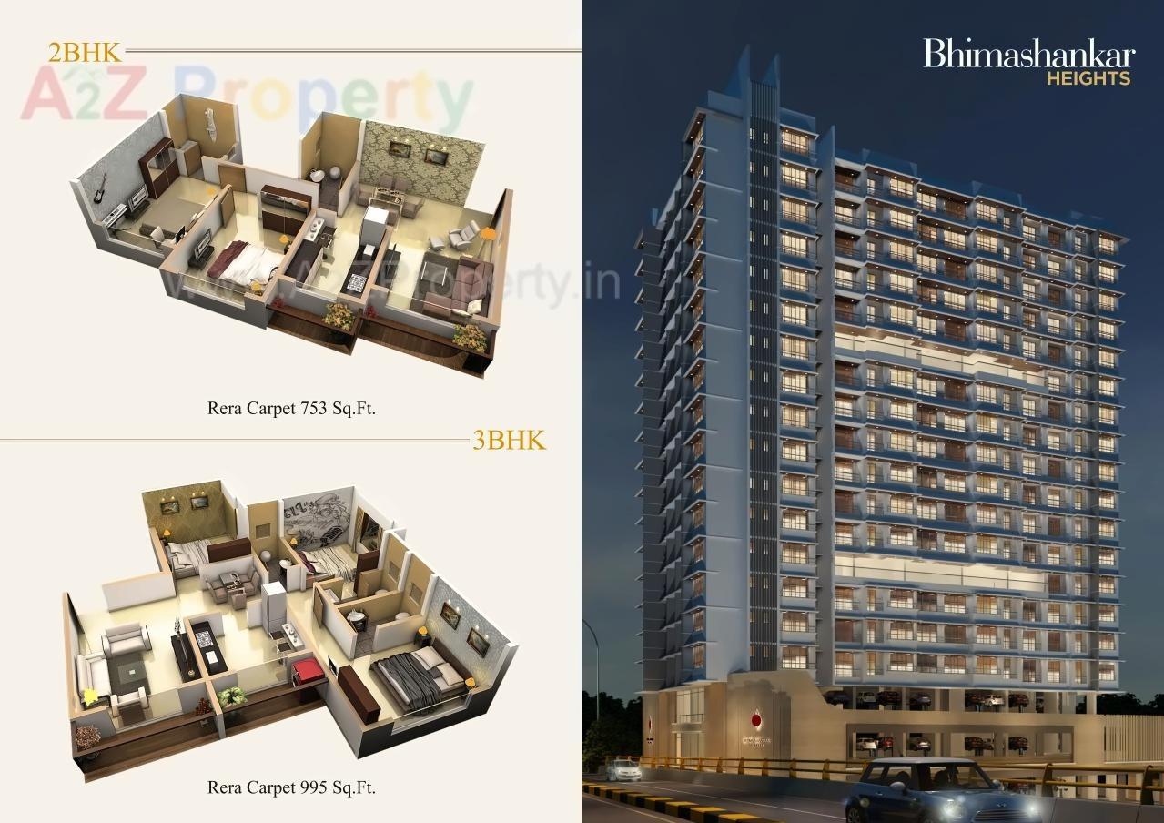 3D Elevation of real estate project Bhimashankar Heights located at Borivali, MumbaiSuburban, Maharashtra