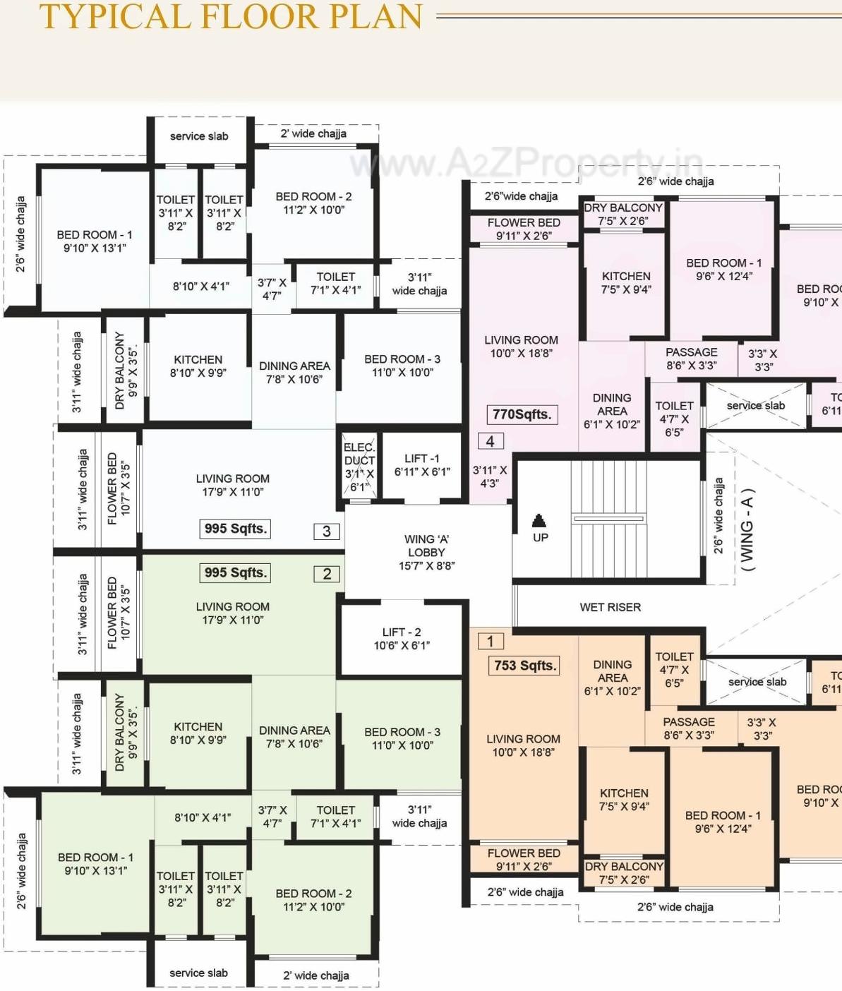 Layout of real estate project Bhimashankar Heights located at Borivali, MumbaiSuburban, Maharashtra
