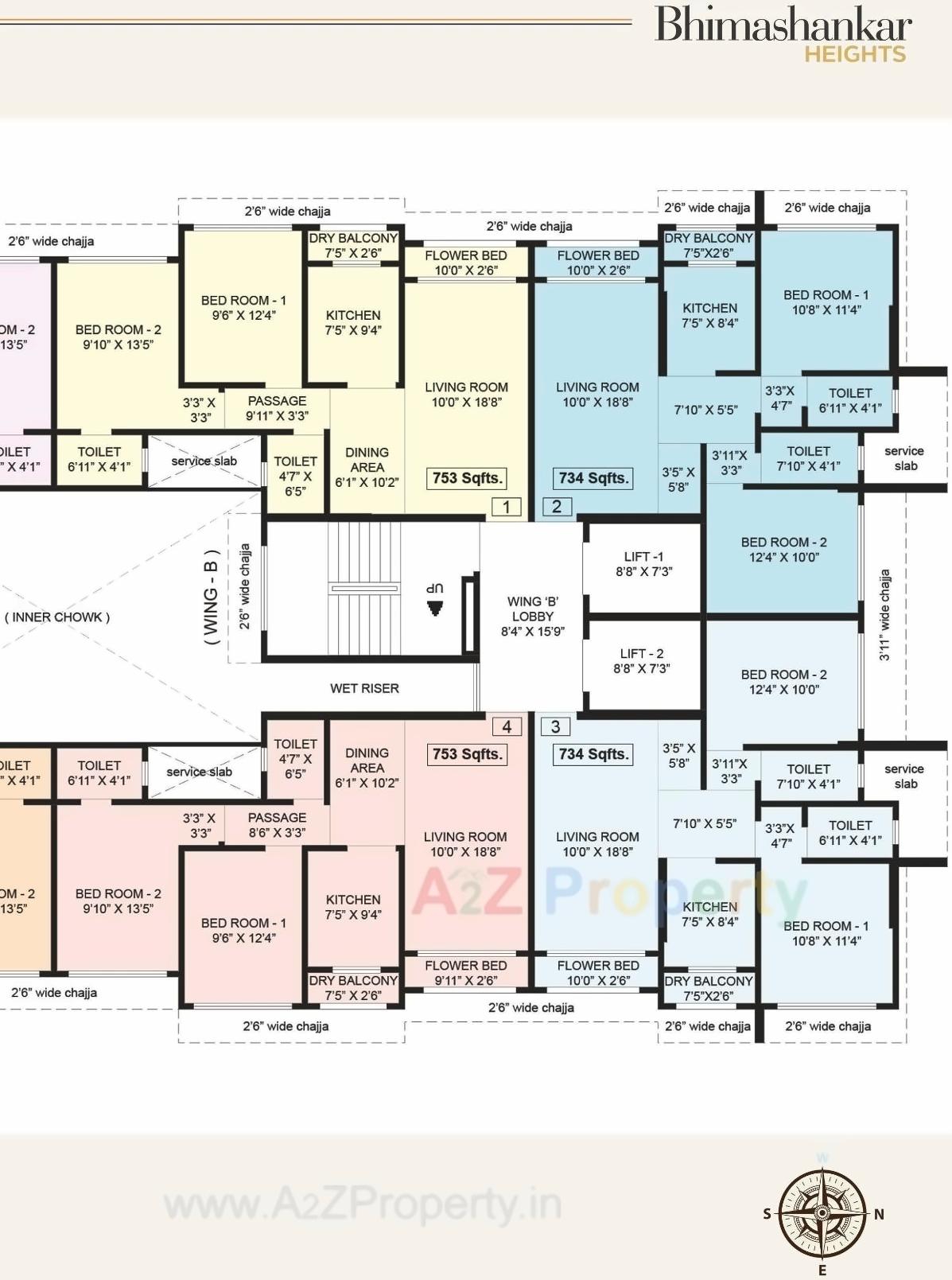 Layout of real estate project Bhimashankar Heights located at Borivali, MumbaiSuburban, Maharashtra