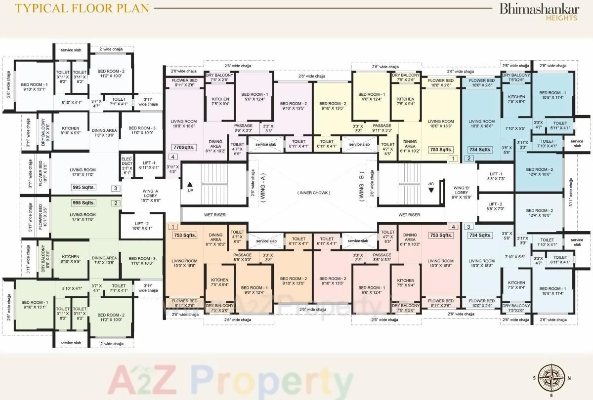Layout of real estate project Bhimashankar Heights located at Borivali, MumbaiSuburban, Maharashtra