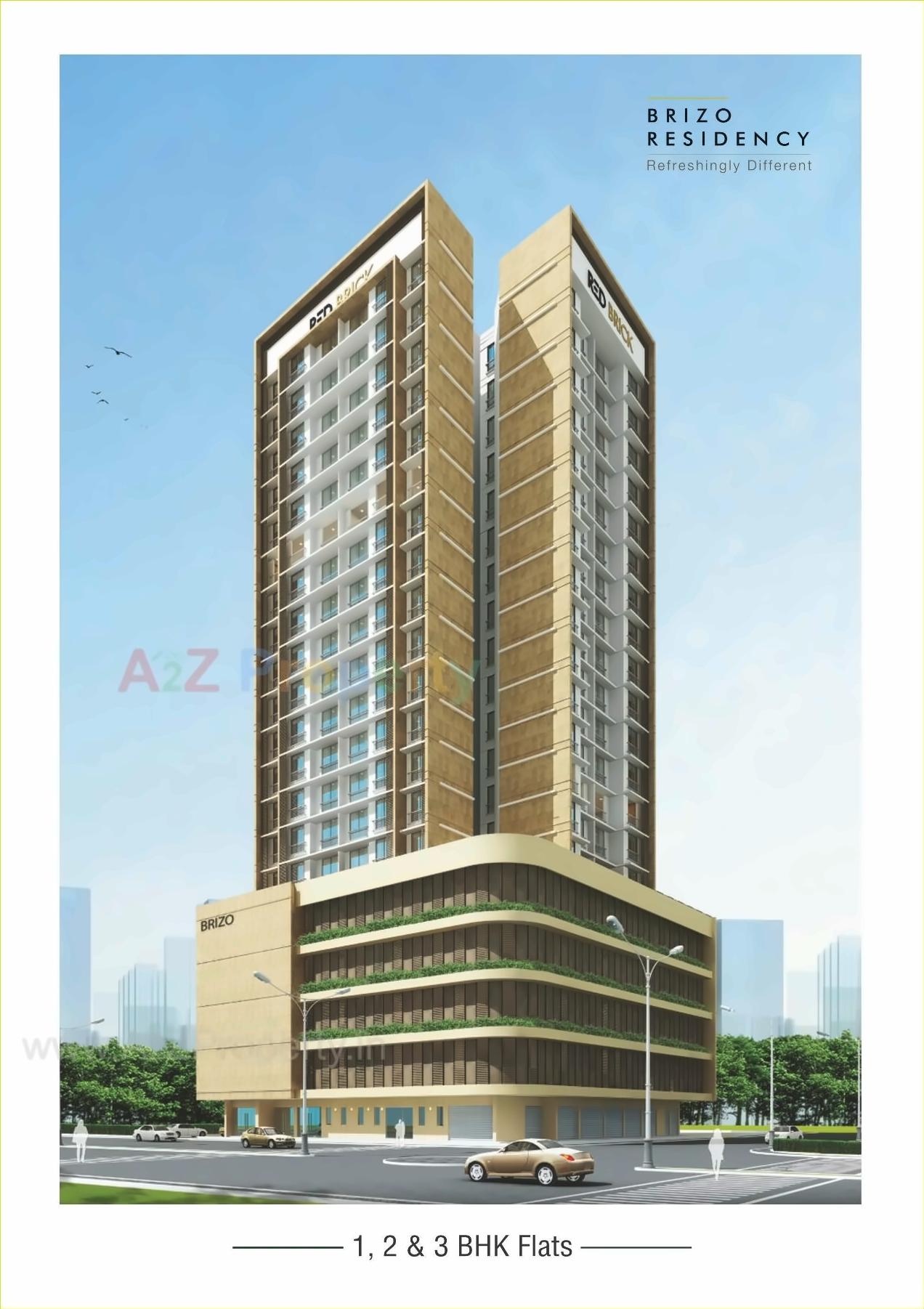 3D Elevation of real estate project Brizo Residency located at Kurla, MumbaiSuburban, Maharashtra