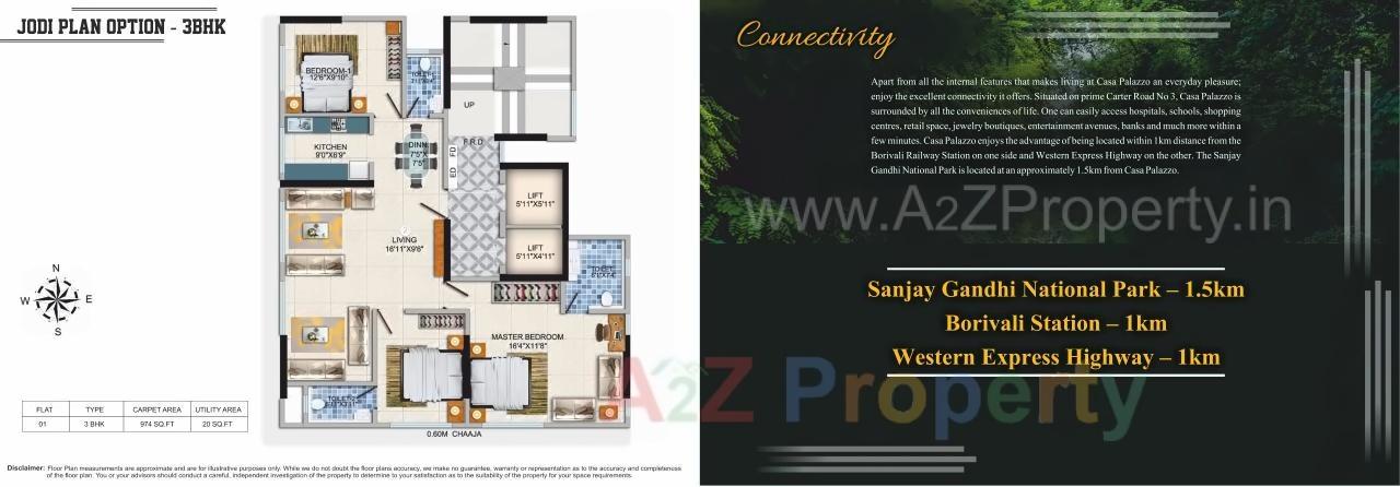 Layout of real estate project Casa Palazzo located at Borivali, MumbaiSuburban, Maharashtra