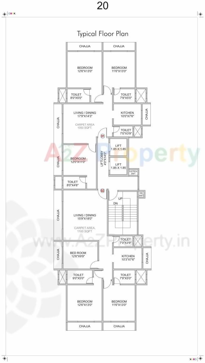 Layout of real estate project Crown located at Andheri, MumbaiSuburban, Maharashtra