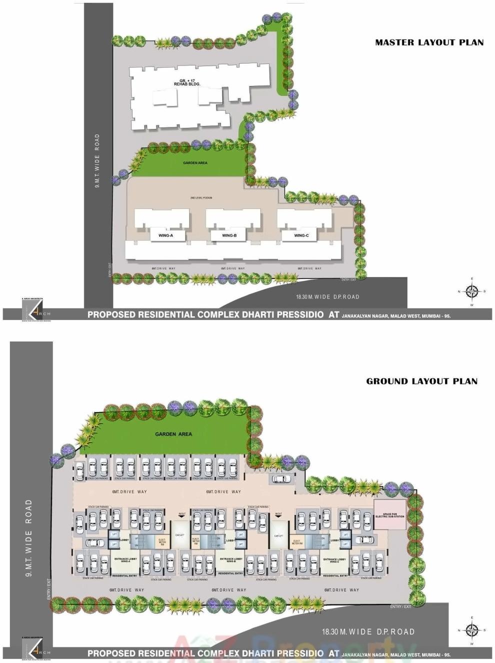 Layout of real estate project Dharti Pressidio located at Borivali, MumbaiSuburban, Maharashtra