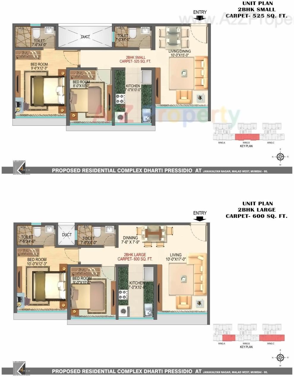 Layout of real estate project Dharti Pressidio located at Borivali, MumbaiSuburban, Maharashtra