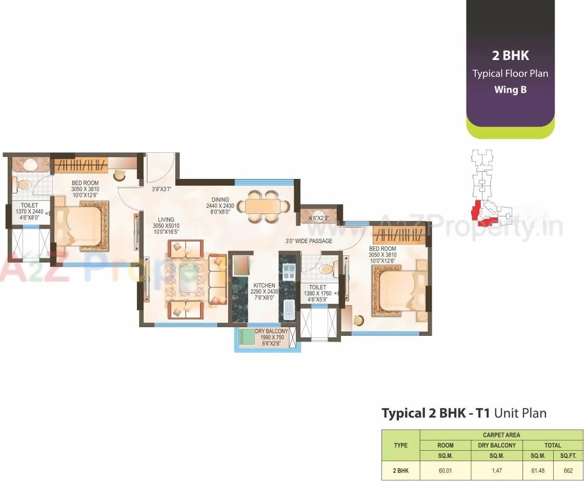 Layout of real estate project Dsk Madhukosh located at Kurla, MumbaiSuburban, Maharashtra