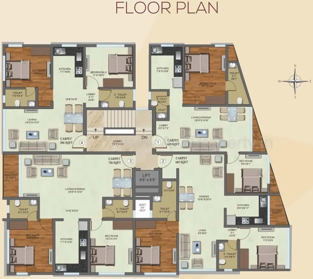 Layout of real estate project East Eden located at Andheri, MumbaiSuburban, Maharashtra