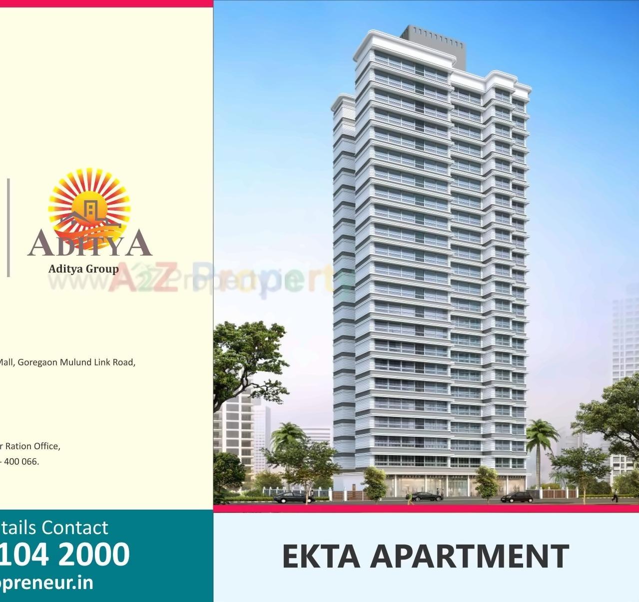 3D Elevation of real estate project Ekta Apartment Upto 17th Floor located at Borivali, MumbaiSuburban, Maharashtra