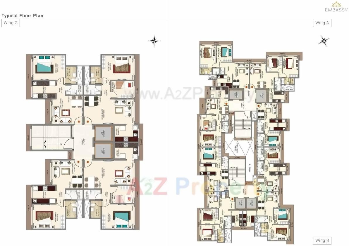 Layout of real estate project Embassy located at Kurla, MumbaiSuburban, Maharashtra
