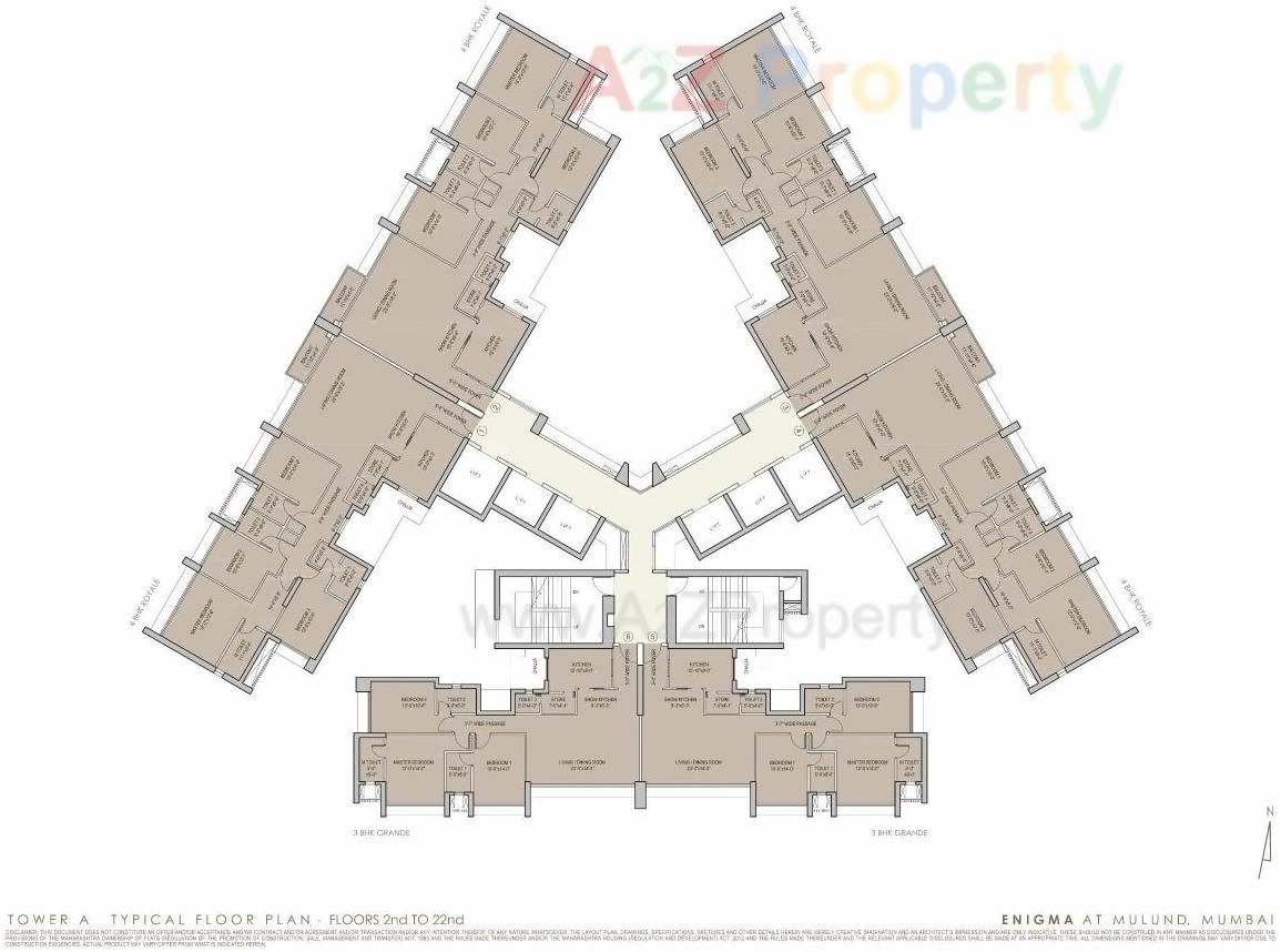Layout of real estate project Enigma Towers located at Kurla, MumbaiSuburban, Maharashtra